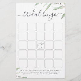 Lámina Juego mínimo de bingo de ducha de novia
