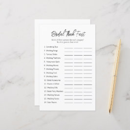 Lámina Juego mínimo de ducha de novia "Think Fast"