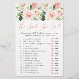 Lámina Juego Nupcial Floral Rosa Dorado Él Dijo Ella Dijo