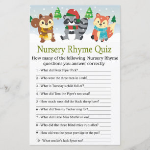 Lámina juego Nursery Rhyme Prueba de animales de bosque d