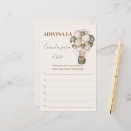 Lámina Juego para Baby Shower Adivina la comida