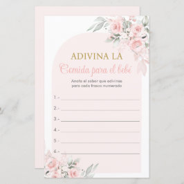 Lámina Juego para Baby Shower Adivina la comida