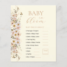 Juego para Baby Shower Bebé en Flor Boho Neutral
