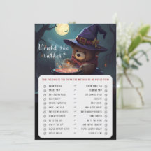 Juego para Baby Shower de Halloween '¿Qué Preferir