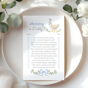 Lámina Juego para baby shower 'Mamá o Papá Blue Goose'