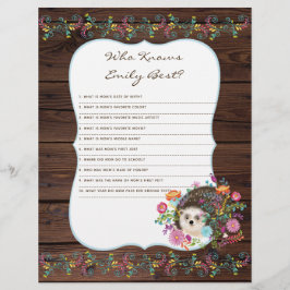 Lámina Juego para Baby Shower Quién Conoce Mejor a Mamá -