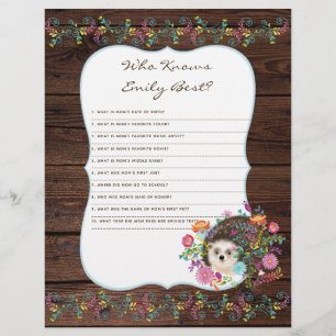 Lámina Juego para Baby Shower Quién Conoce Mejor a Mamá -