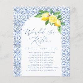 Lámina Juego para Despedida de Soltera Italiano de Limón