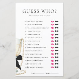 Lámina Juego para Despedida de Soltera Perlas Prosecco Él