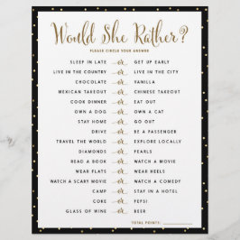 Lámina Juego para Despedida de Soltera | ¿Qué Preferiría