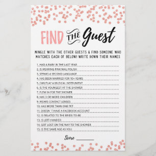 Lámina Juego personalizado de búsqueda de invitados para 