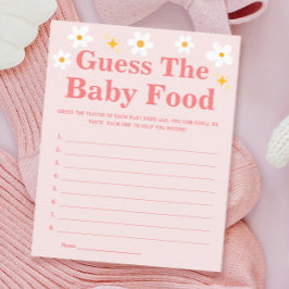 Lámina Juego Primavera Baby Shower Adivina la comida para