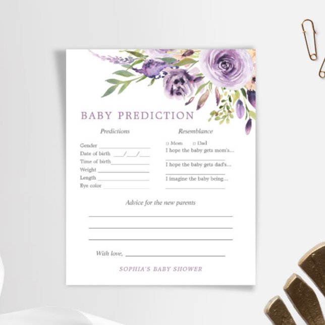 Lámina Juego Purple Rosa Floral Baby Predictions and Adva (Subido por el creador)