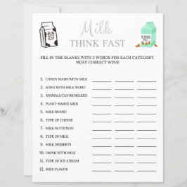 Lámina Juego rápido de reflexión sobre la leche