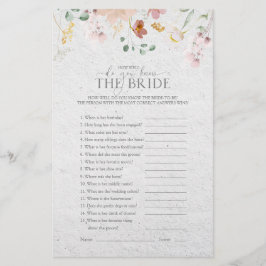 Lámina Juego Rubor Pink Garden Flowers Bridal Shower