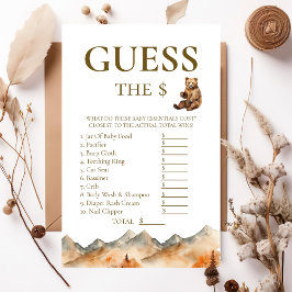 Lámina Juego Rústico de adivinación de bebé neutro para o