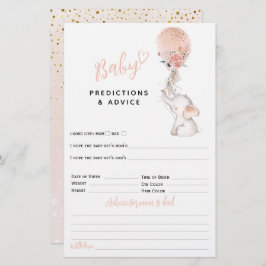 Lámina Juego simple de Baby Shower para elefantes y Chica