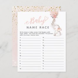 Lámina Juego simple de Baby Shower para elefantes y globo