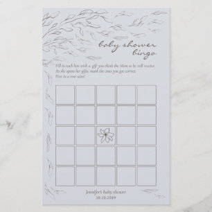Lámina Juego simple de bingo Baby Shower Azul