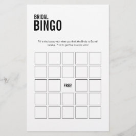 Lámina Juego simple de Bingo de Novias