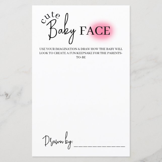 Lámina Juego simple de dibujo de cara al bebé, juego Baby (Anverso)