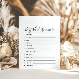 Lámina Juego simple Minimalista de palabras para niños