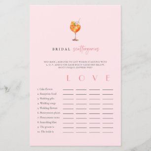Lámina Juego Spritz Bridal Shower Scattergories