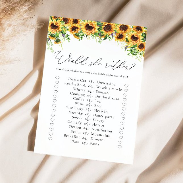 Lámina Juego Sunflower Bridal Shower (Subido por el creador)