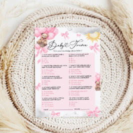 Lámina Juego Trivia Baby Shower