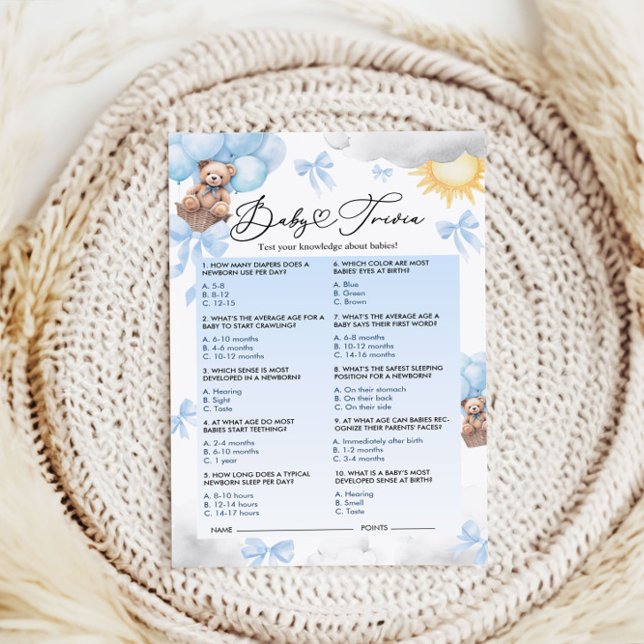 Lámina Juego Trivia Baby Shower (Subido por el creador)