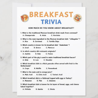 Lámina Juego Trivia Desayuno