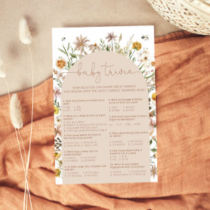 Lámina Juego "Wildflowers Boho Bohemie Baby Trivia"