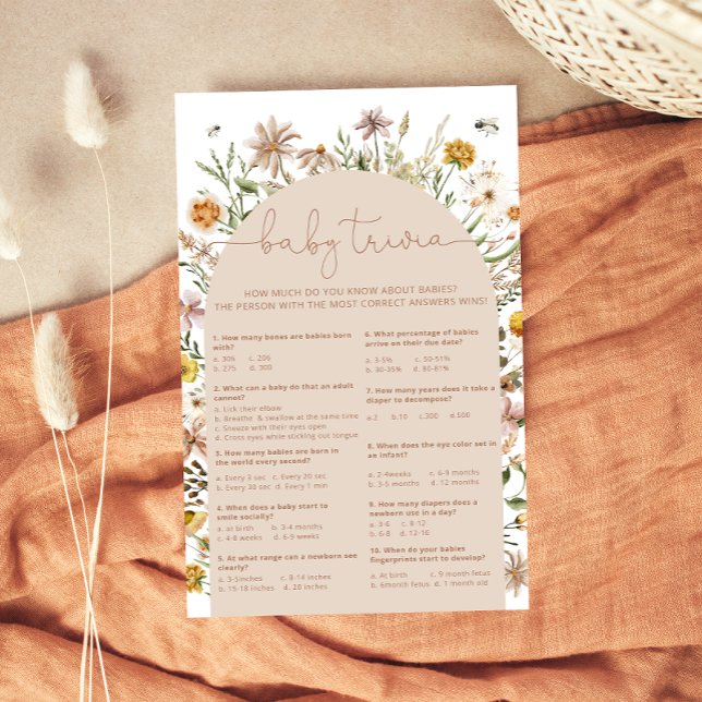 Lámina Juego "Wildflowers Boho Bohemie Baby Trivia" (Subido por el creador)