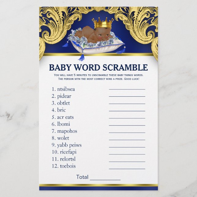 Lámina Juegos Africanos de Baby Shower (Anverso)