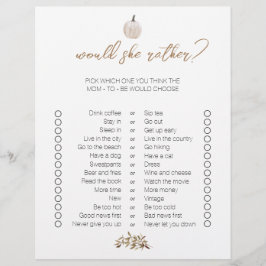 Lámina Juegos Baby Shower de Bingo de Dos Partes de Calab