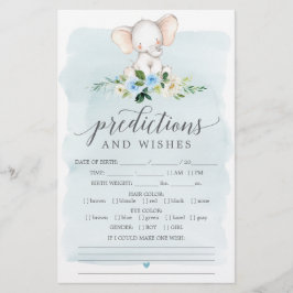 Lámina Juegos Baby Shower de doble cara de Elefante Azul