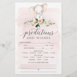 Lámina Juegos Baby Shower de doble cara de Elefante Rosa