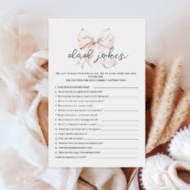 Lámina Juegos de Actividad de Chistes Baby Shower Dad Bow