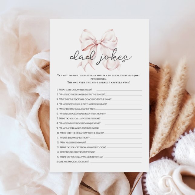 Lámina Juegos de Actividad de Chistes Baby Shower Dad Bow (Subido por el creador)