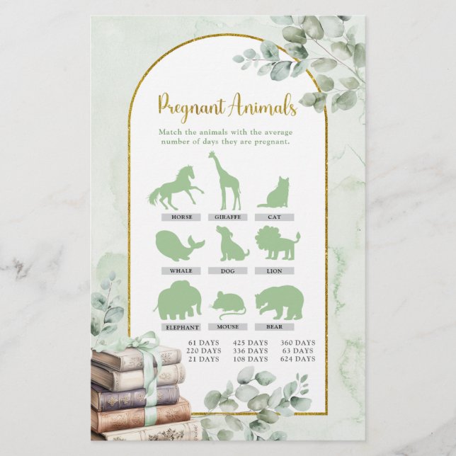 Lámina Juegos de Animales Embarazados en Libro de Histori (Anverso)