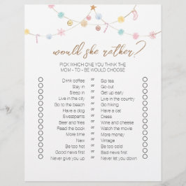 Lámina Juegos de Baby Shower de bingo bilateral Winter Wo