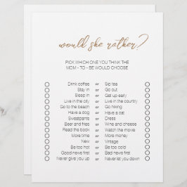 Lámina Juegos de Baby Shower de Bingo Mínimo Moderno De D