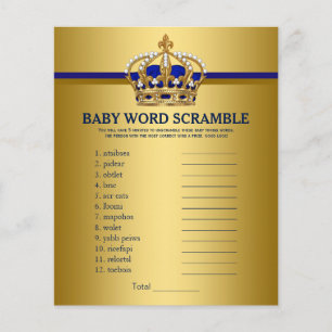 Lámina Juegos de Baby Shower de la Corona del Príncipe