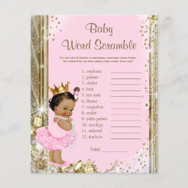 Lámina Juegos de Baby Shower de la Princesa Étnica Tutu
