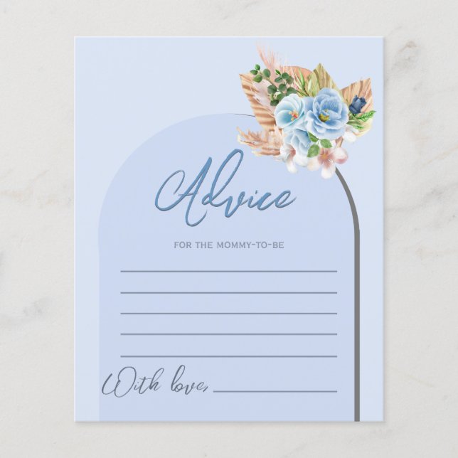 Lámina Juegos de Baby Shower de postre de gramaje Boho Bl (Anverso)