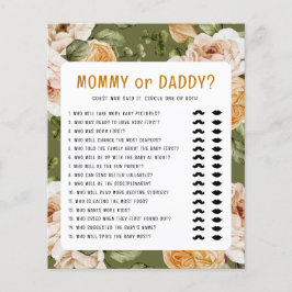 Lámina Juegos de Baby Shower mami o papi otoño