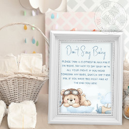 Lámina Juegos de Baby Shower 'Teddy Bear Don't Say Baby'
