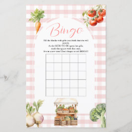 Lámina Juegos de bingo Baby Shower de mercado fresco de p