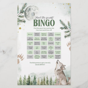 Lámina Juegos de Bingo para Encontrar al Invitado Lobo de