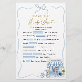 Lámina Juegos de Canciones para Nombrar al Bebé en el Caf